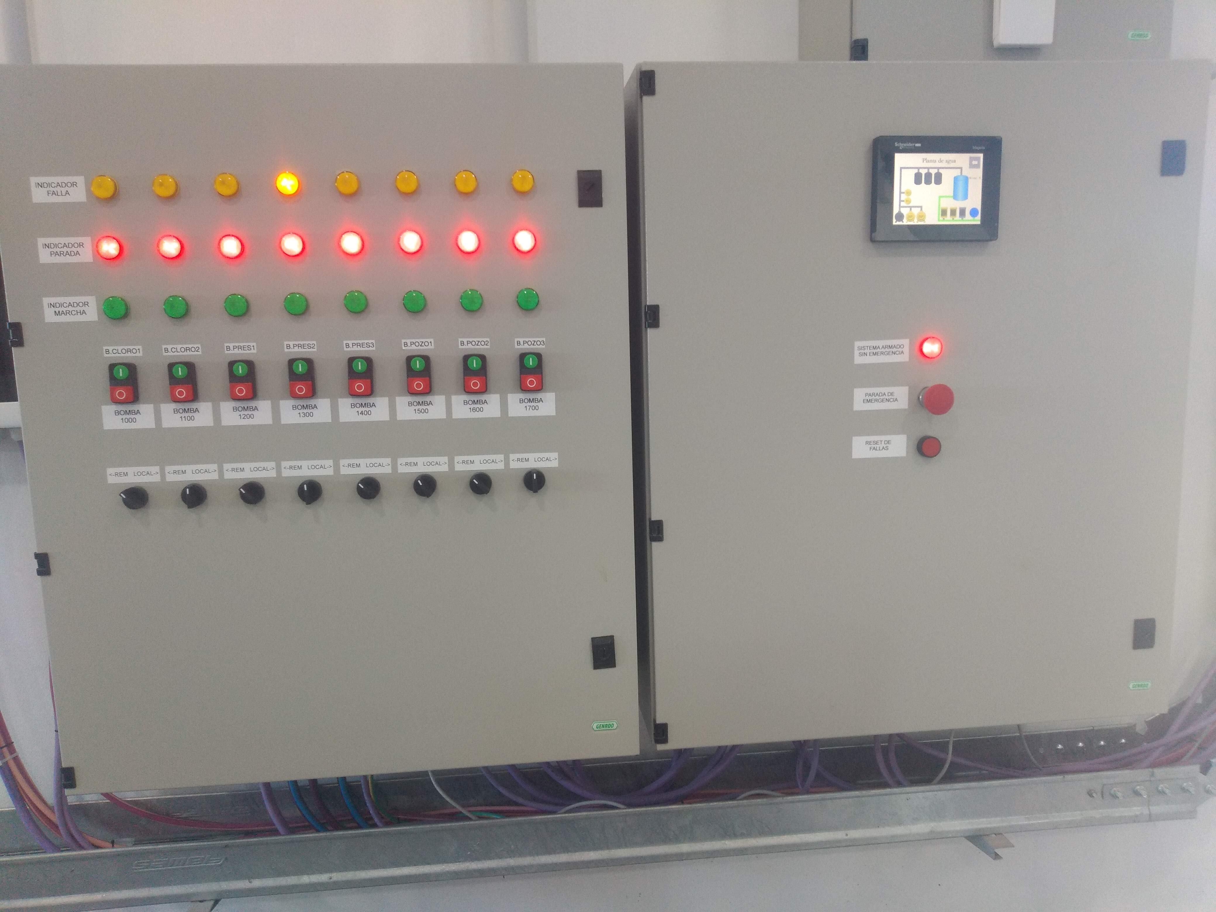 Tablero eléctrico de planta potabilizadora de agua – vista 1